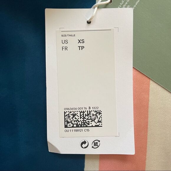 H&M X Lemlem Vertical Stripe Blue, Cream Blogger Favorite Slip Dress NWT - Picture 9 of 12